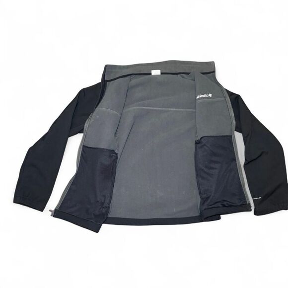 Columbia Men’s Large Softshell Jacket Black Full Zip Omni-Shield Outdoor Coat - Picture 2 of 7